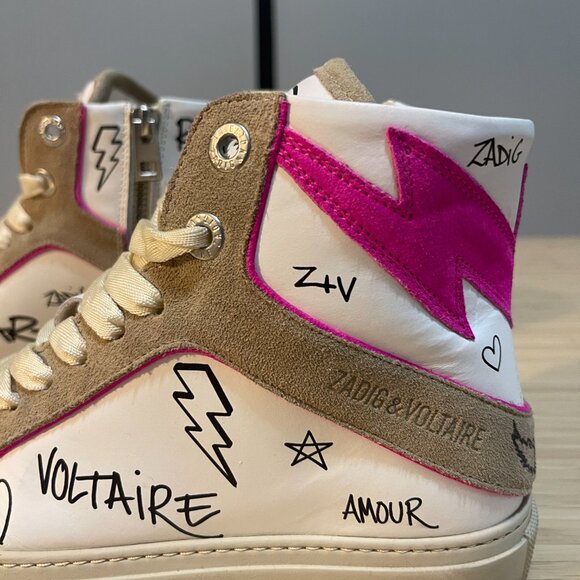 ZADIG & VOLTAIRE High Flash Sneakers Size 37 - Picture 4 of 16